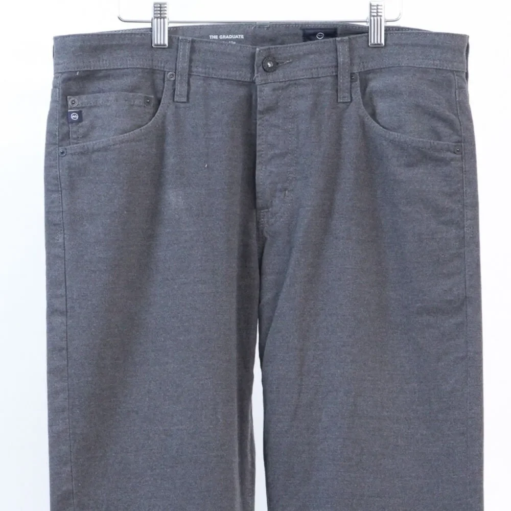 Adriano Goldschmied Mens Graduate Tailored Fit Charcoal Gray Chinos/Pants, 34W - Picture 5 of 8